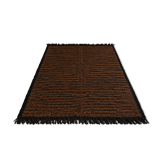 Moroccan Berber Mrirt rug in tobacco brown wool, black weave – 210 × 300