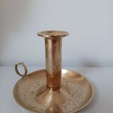 Brass candle holder, cellar rat