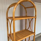 Meuble étagère en rotin et bambou