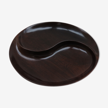 Rosewood ying yang dish 1960