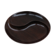 Plat en bois ying yang années 1960