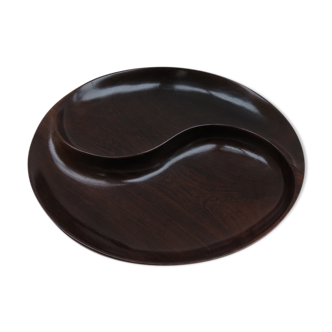 Rosewood ying yang dish 1960