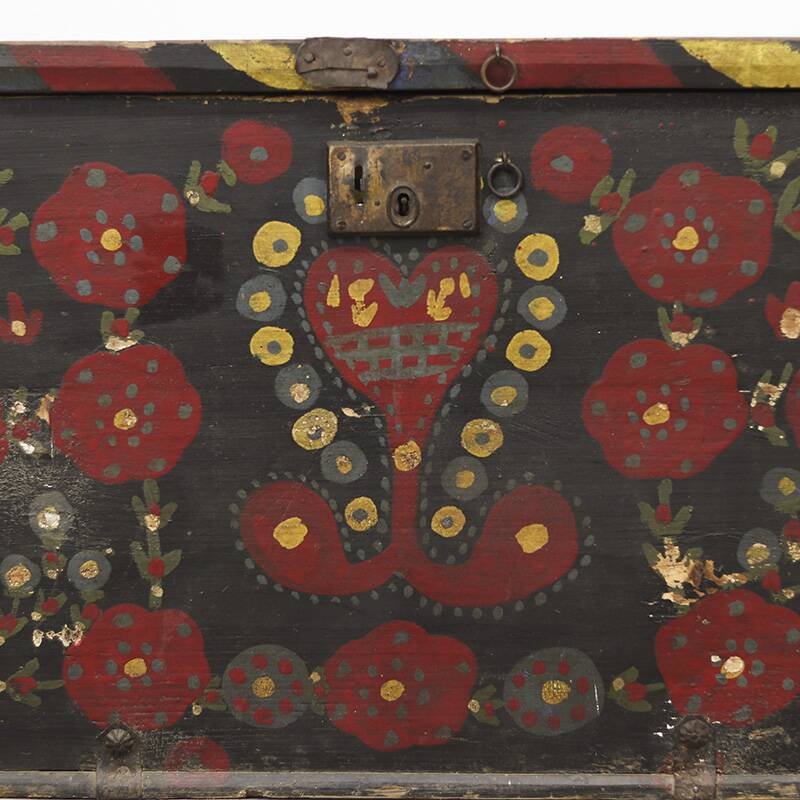 Painted Folk Art Bridal Chest