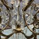 Large Florentine Tole Chandelier with Murano Glass Flowers, Italy, 195