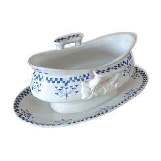 Saucière Creil et Montereau service Damier