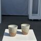 Set of 2 cups in Indonesian ceramic (brown & speckled glazed matte)