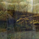 Screen by Bernard Cuenin with lacquered landscape, circa 1970