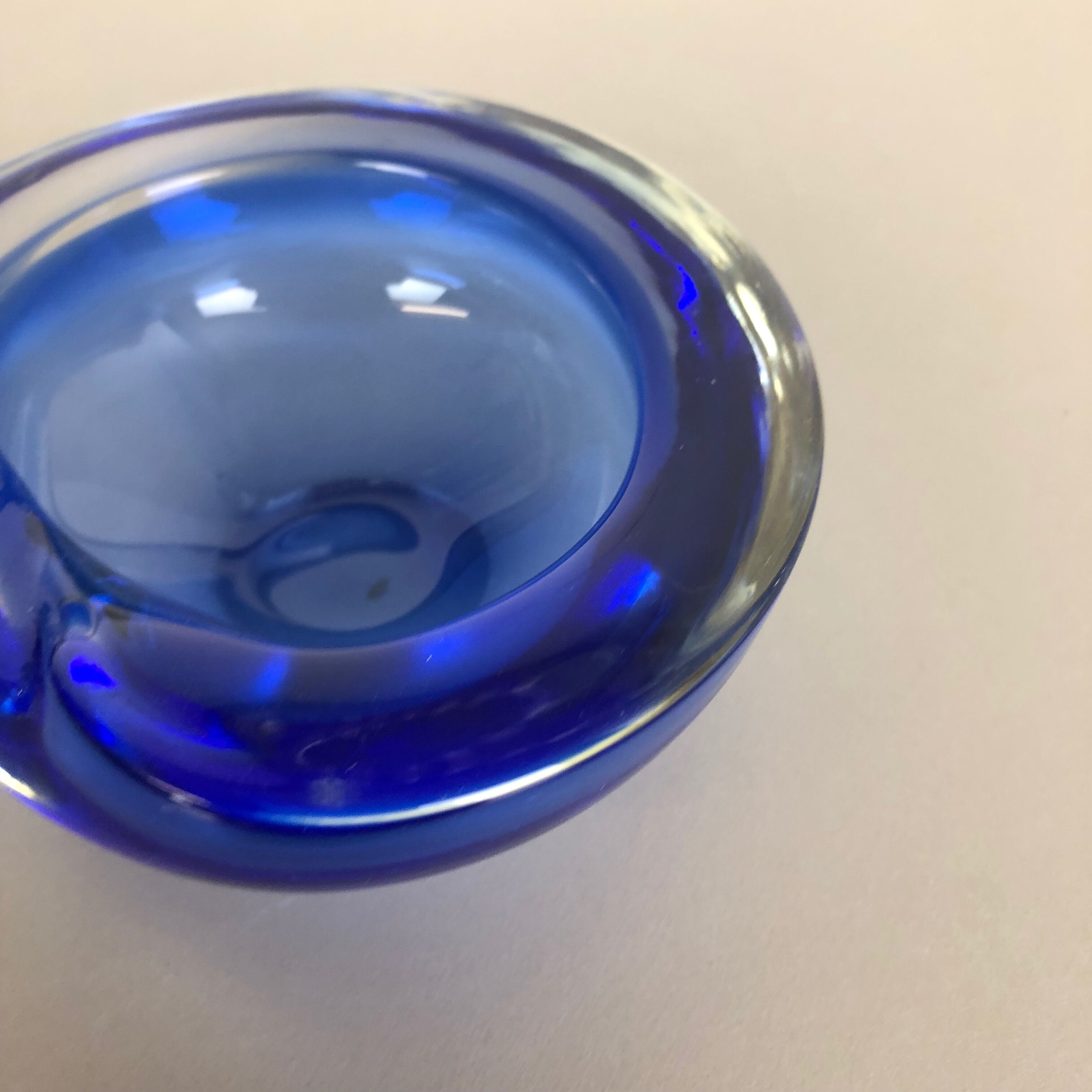 Blue Murano glass ashtray Murano, Italy, 1970s