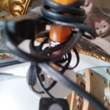 F LINE chrome and wood desk lamp