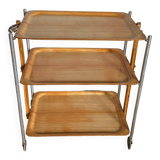 Vintage 1960s folding bar trolley on wheels