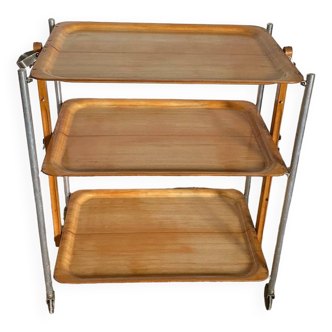 Vintage 1960s folding bar trolley on wheels