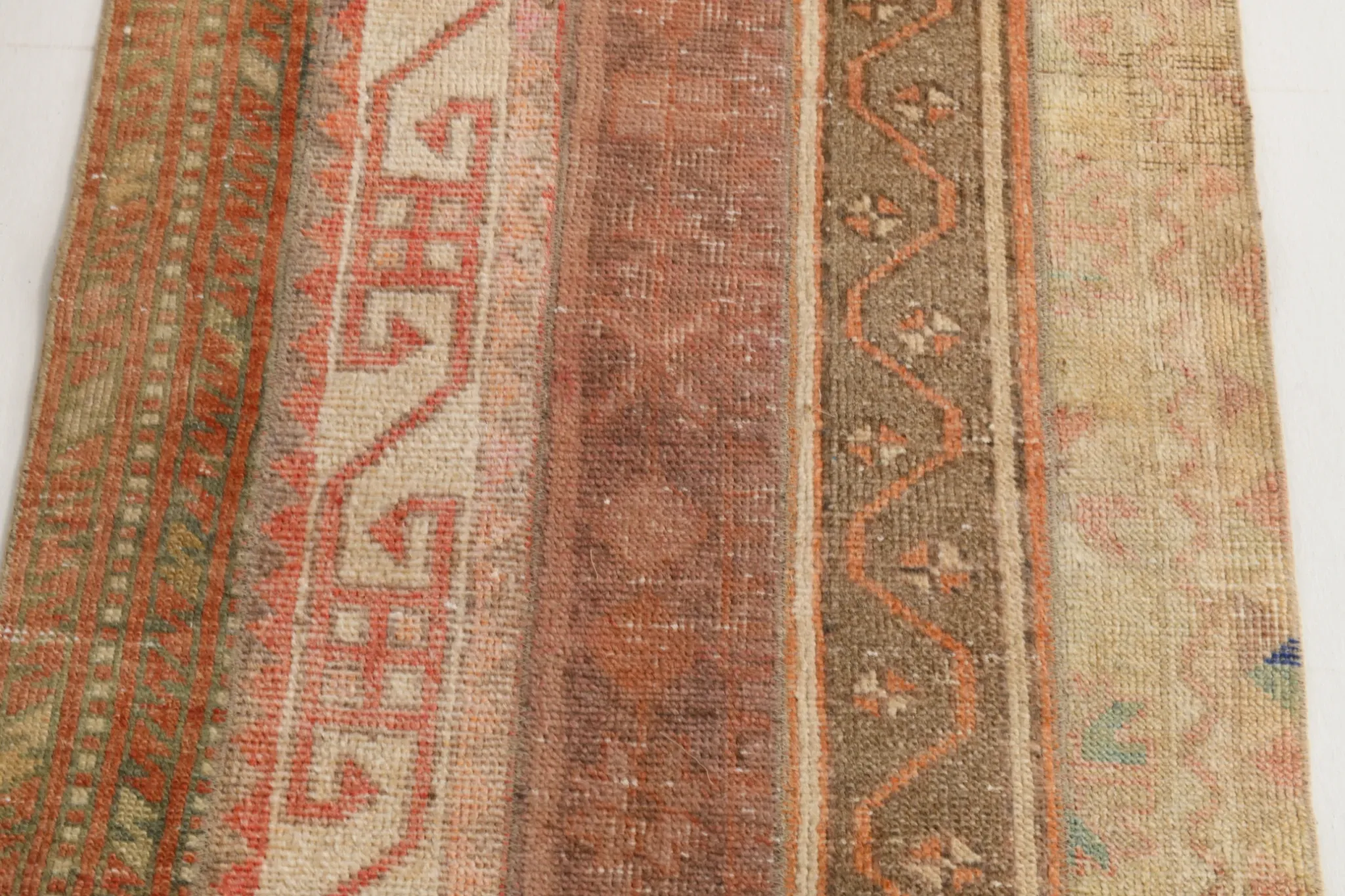 Red Brown Persian Runner Rug, Vintage Handmade Hallway Decor, 72x278cm