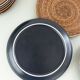 Set of 10 brown ceramic dinner plates