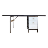 Large black and white Georges Nelson desk for Herman Miller, USA, circa 1950.