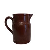 Large brown enamel pitcher