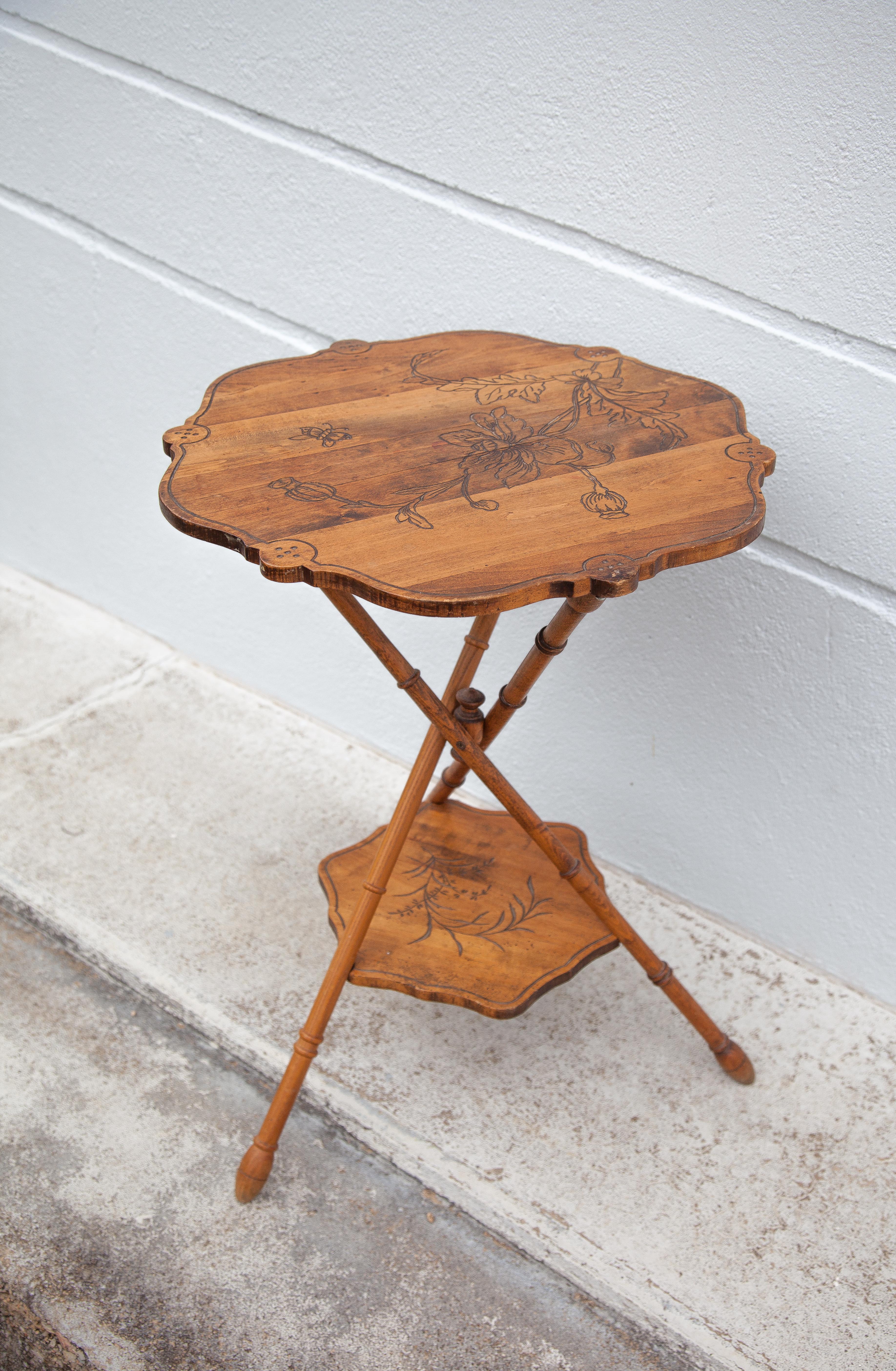 Table pedestal table wood, pedestal table wood imitation bamboo