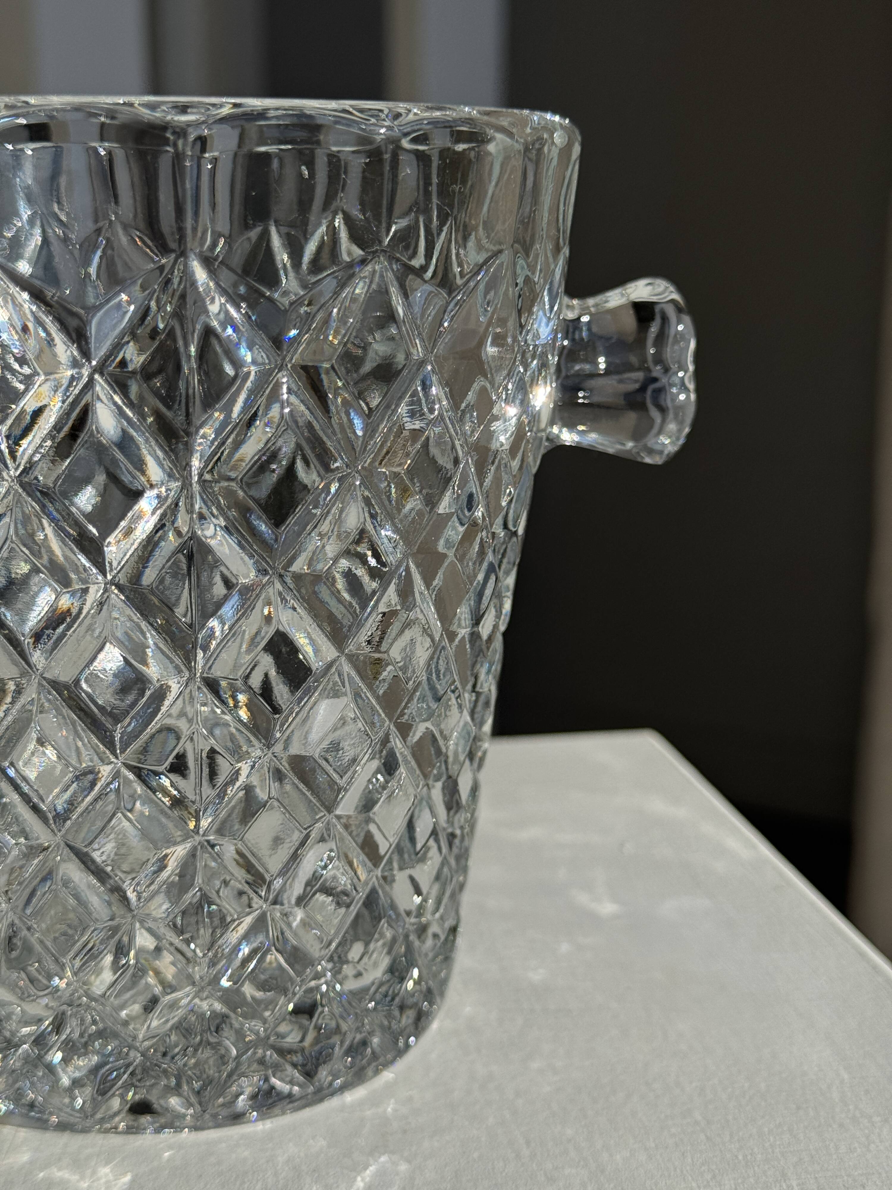 Classic vintage glass ice bucket H14 D12