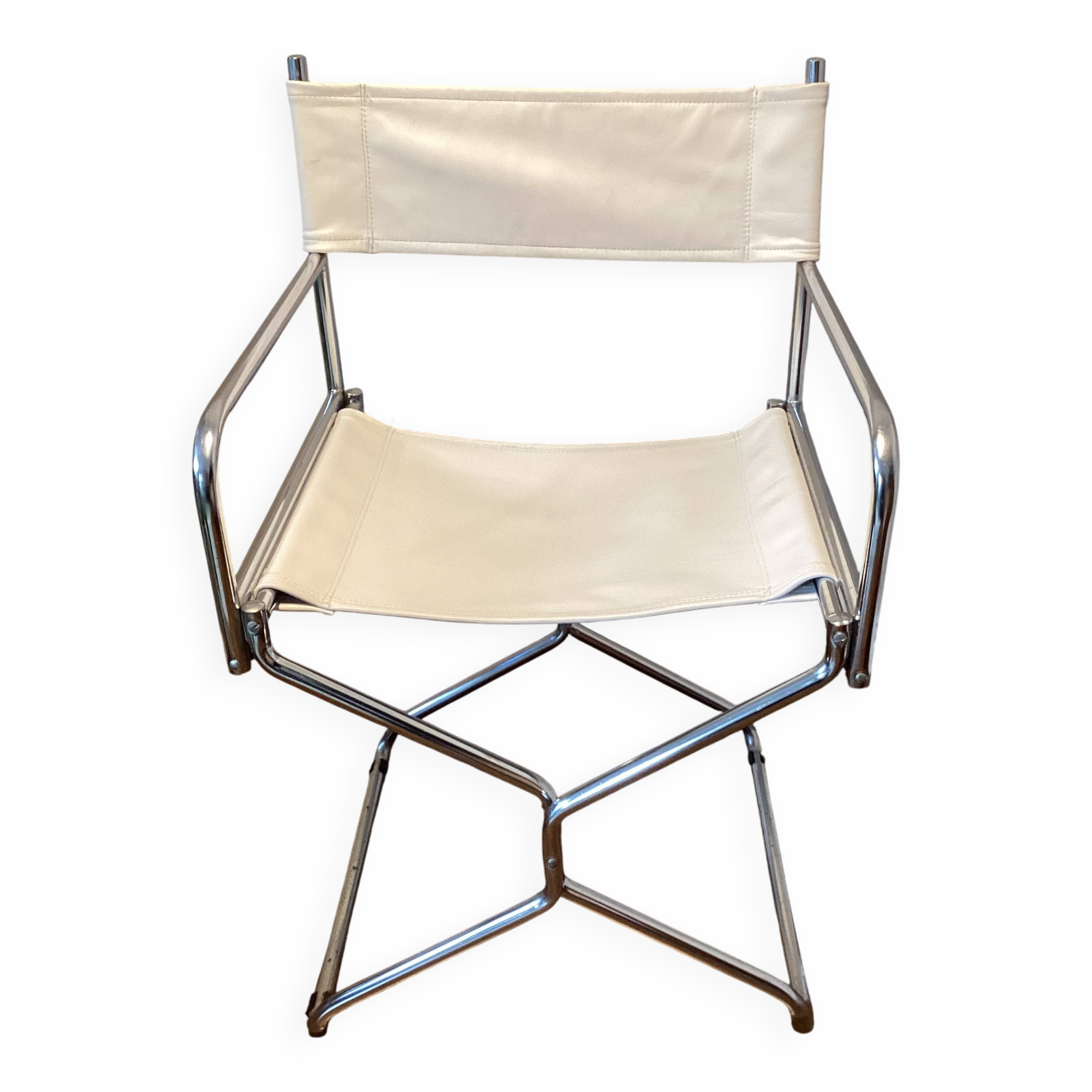 Vintage 1970s leather director's chair