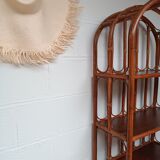 Vintage bamboo bookcase and canning