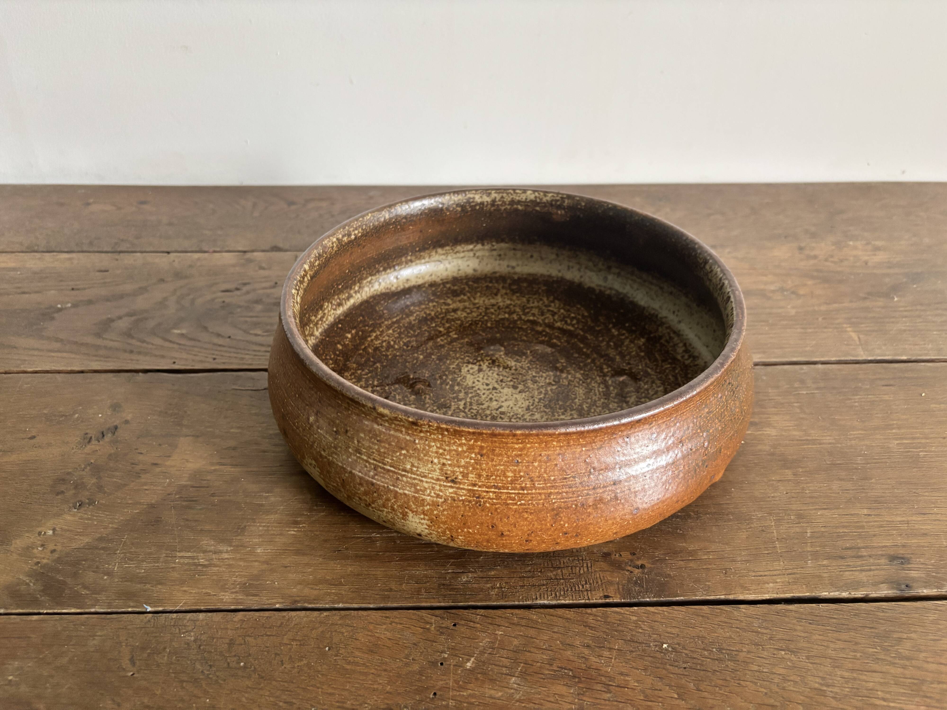 Large vintage stoneware bowl – Jean Tessier – Atelier Le Cep