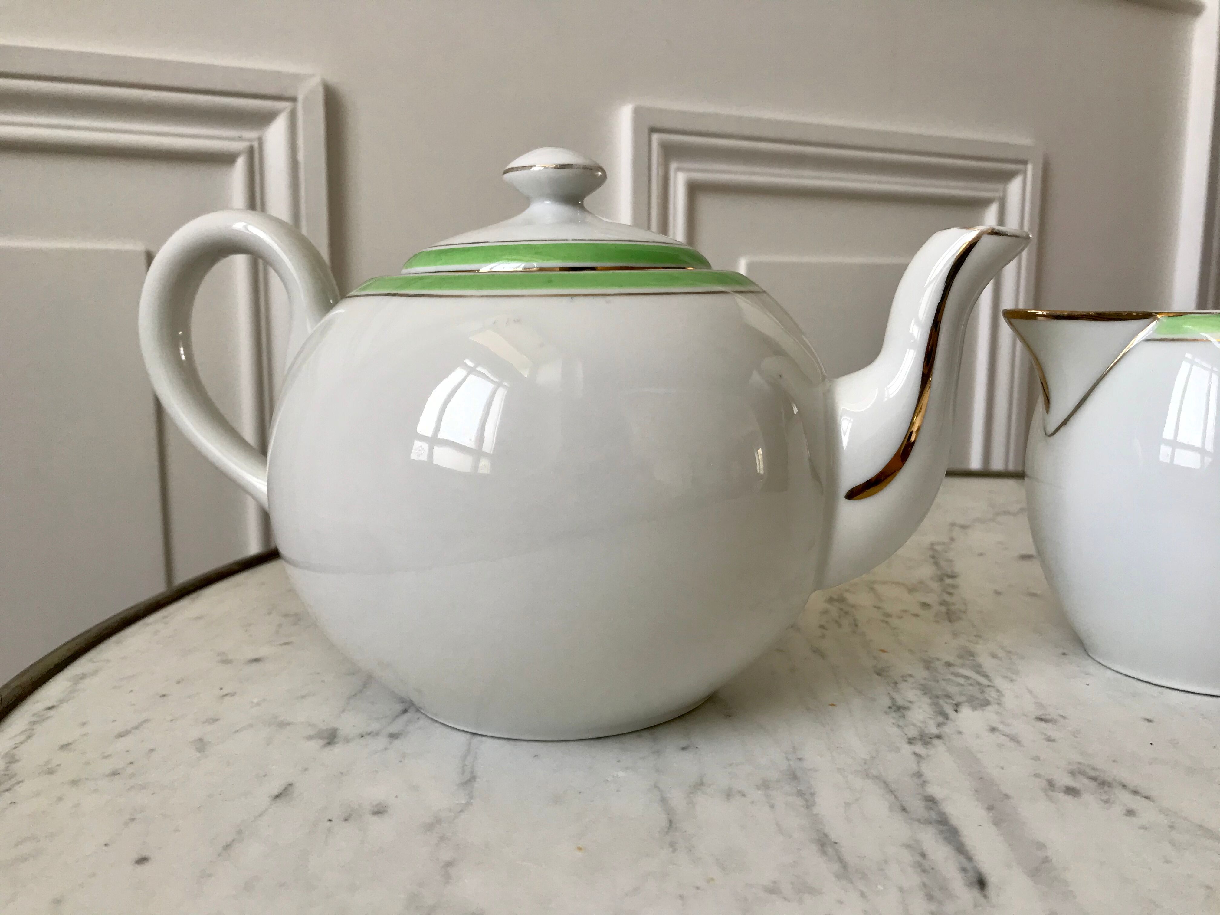 Duo of a teapot and a milk jar 60s