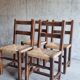 Set 4 chaises brutalistes paillees