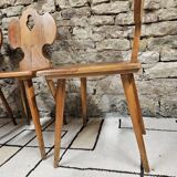 Set of 4 brutalist chairs 1970"