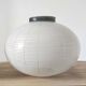 Brass chandelier and 6 white streaked glass globe lights