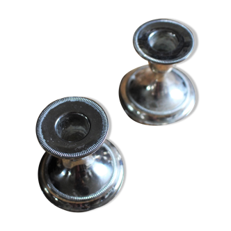 Pair of mercurized candle holders