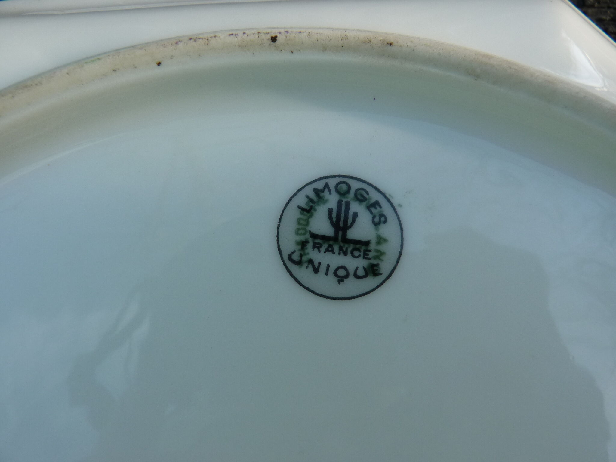 Limoges porcelain cake dish at the beginning of the 20th century