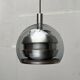 Suspended globe lamp in aluminium and glass in German Space style from the 1960s mid-century by Doria.