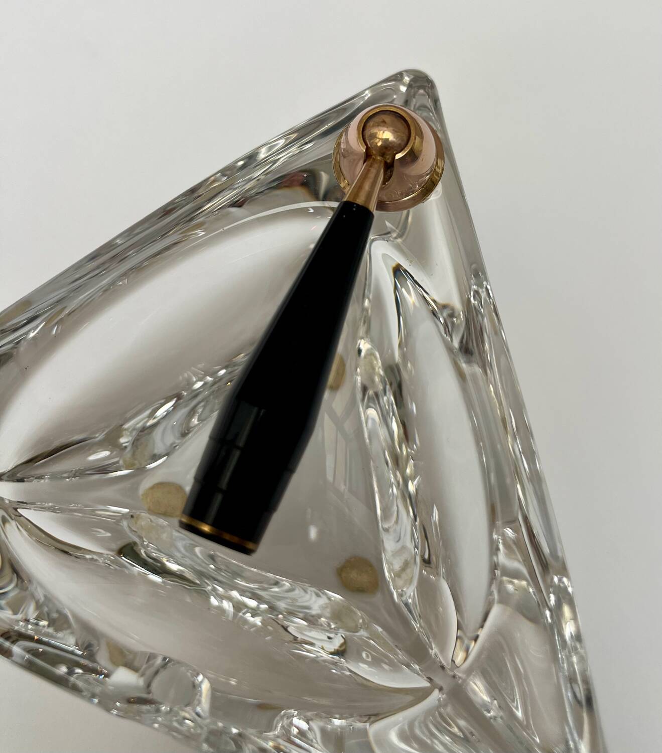 Crystal ashtray/pen holder signed DAUM