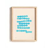 Abstract painting on light blue col.paper signed Eawy