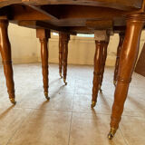 Solid wood dining table with extension