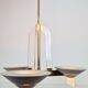 Vintage French Brass Acrylic Chandelier, 1970s