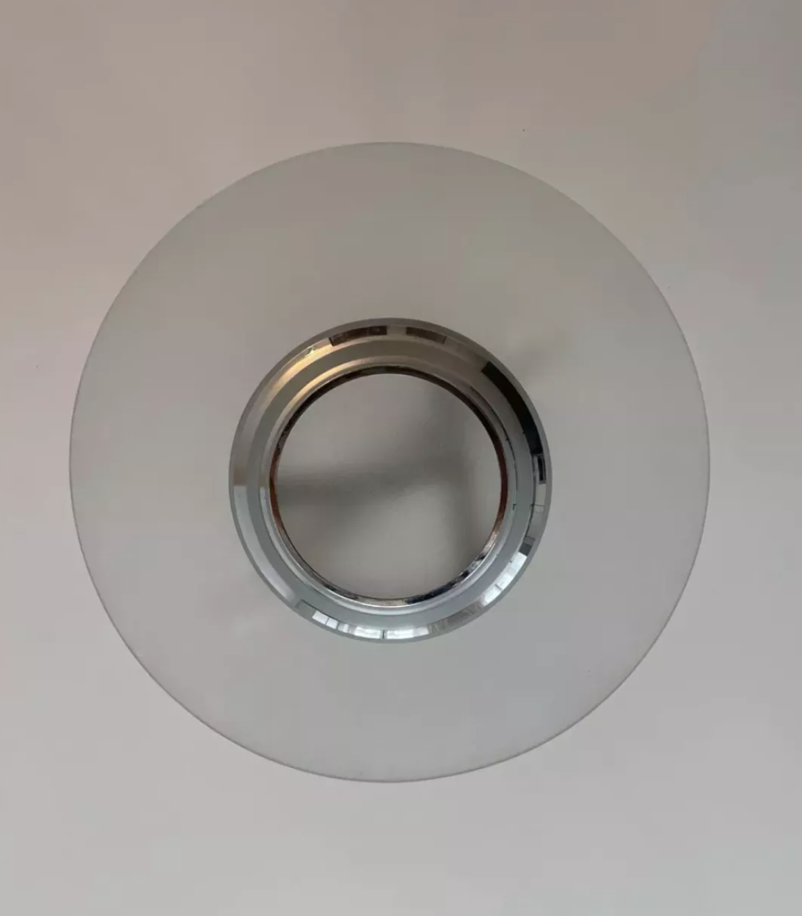 Art deco chandelier sandblasted glass and chrome France 1950
