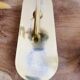 Pair of wall lights in brass and moulded bubble glass, style Helena Tynell.