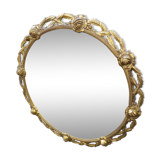 Bronze mirror gilded with roses, 72 cm