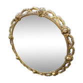 Miroir bronze dorée aux roses, 72 cm