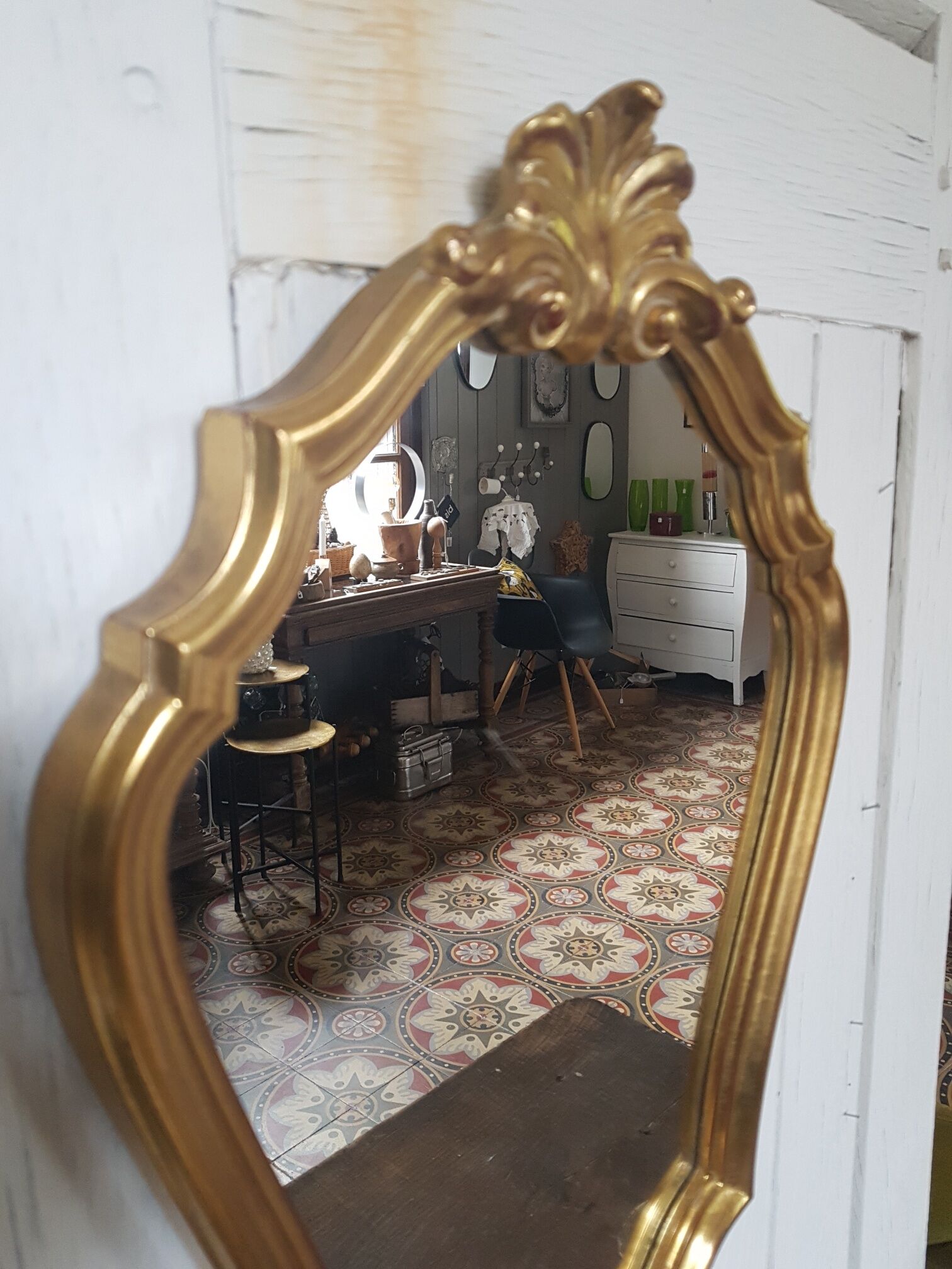Louis XI Baroque Style Golden Mirror 34x52cm
