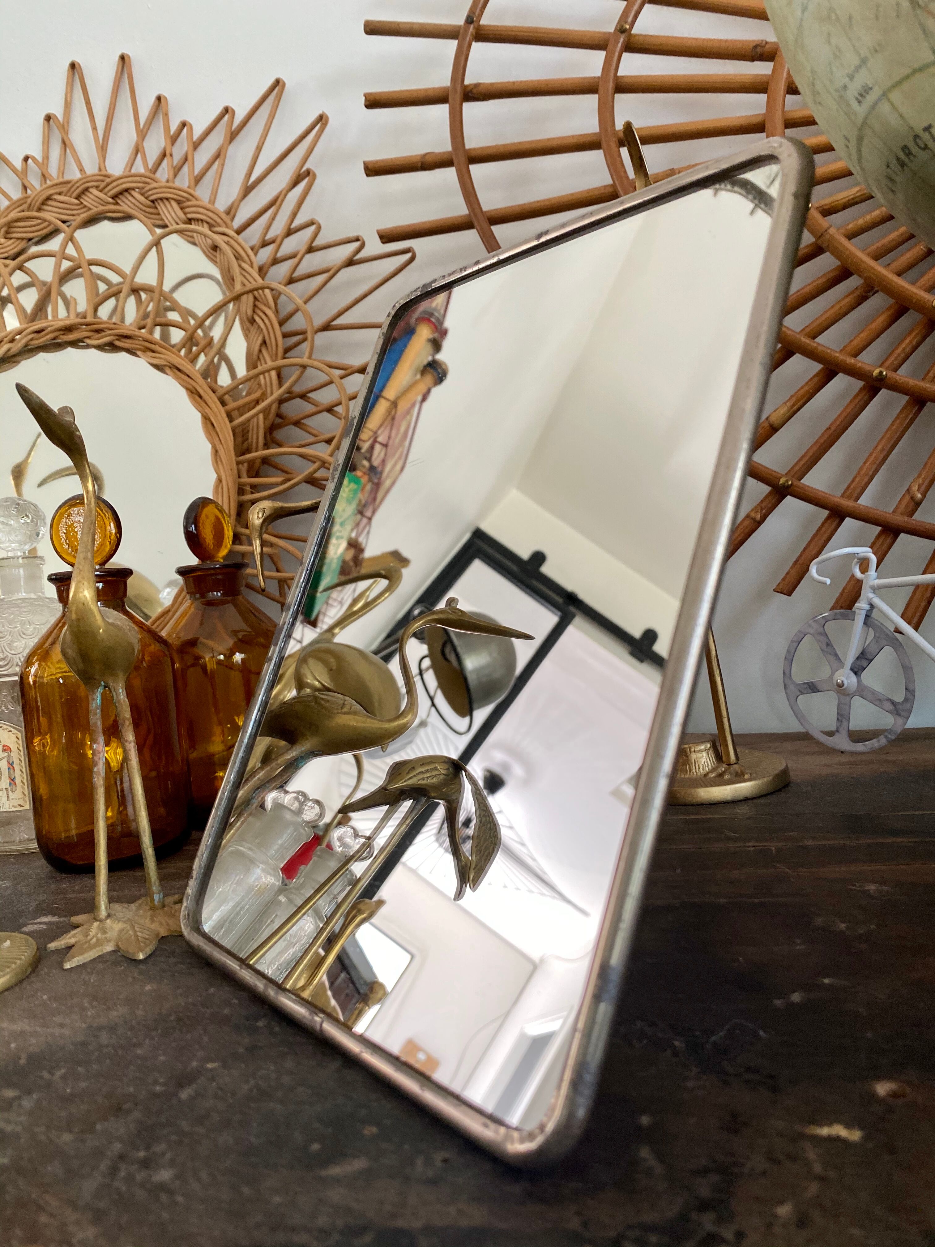 Barber Mirror 23 x 17cm vintage