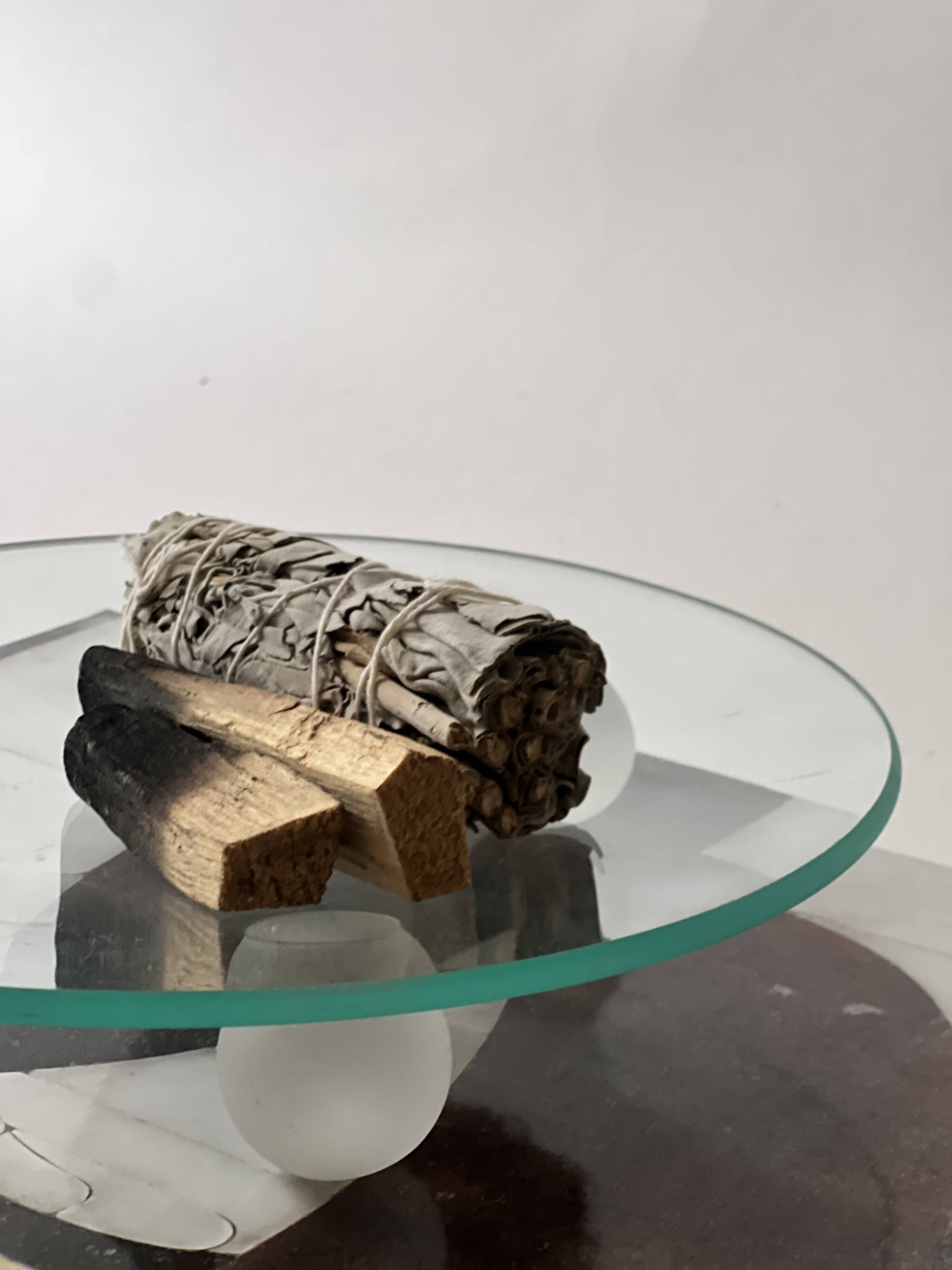 Large Italian glass and spherical frosted glass empty pocket, 1970 design