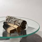 Large Italian glass and spherical frosted glass empty pocket, 1970 design