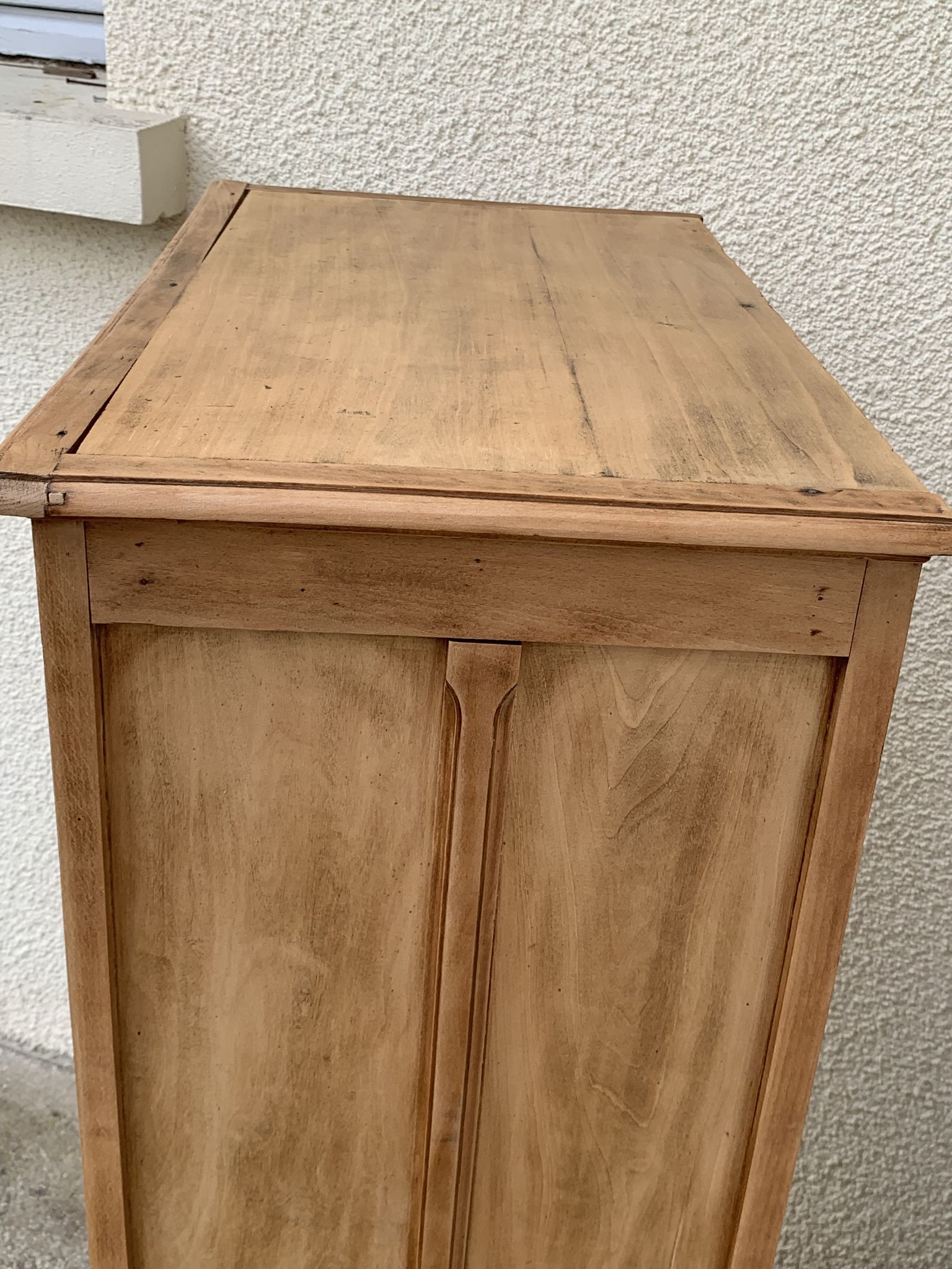 Parisian cabinet glazed raw wood nymphs and carved art nouveau decorations