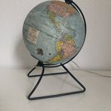 Globe vintage 1960 terrestre verre mappemonde Perrina - 24 cm