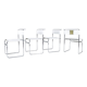 Set of Four Modern Italian White Leather Libellula Chairs by Giovanni Carini 70s