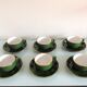 Suite of six green cups with saucers bistro /vintage style 60-70