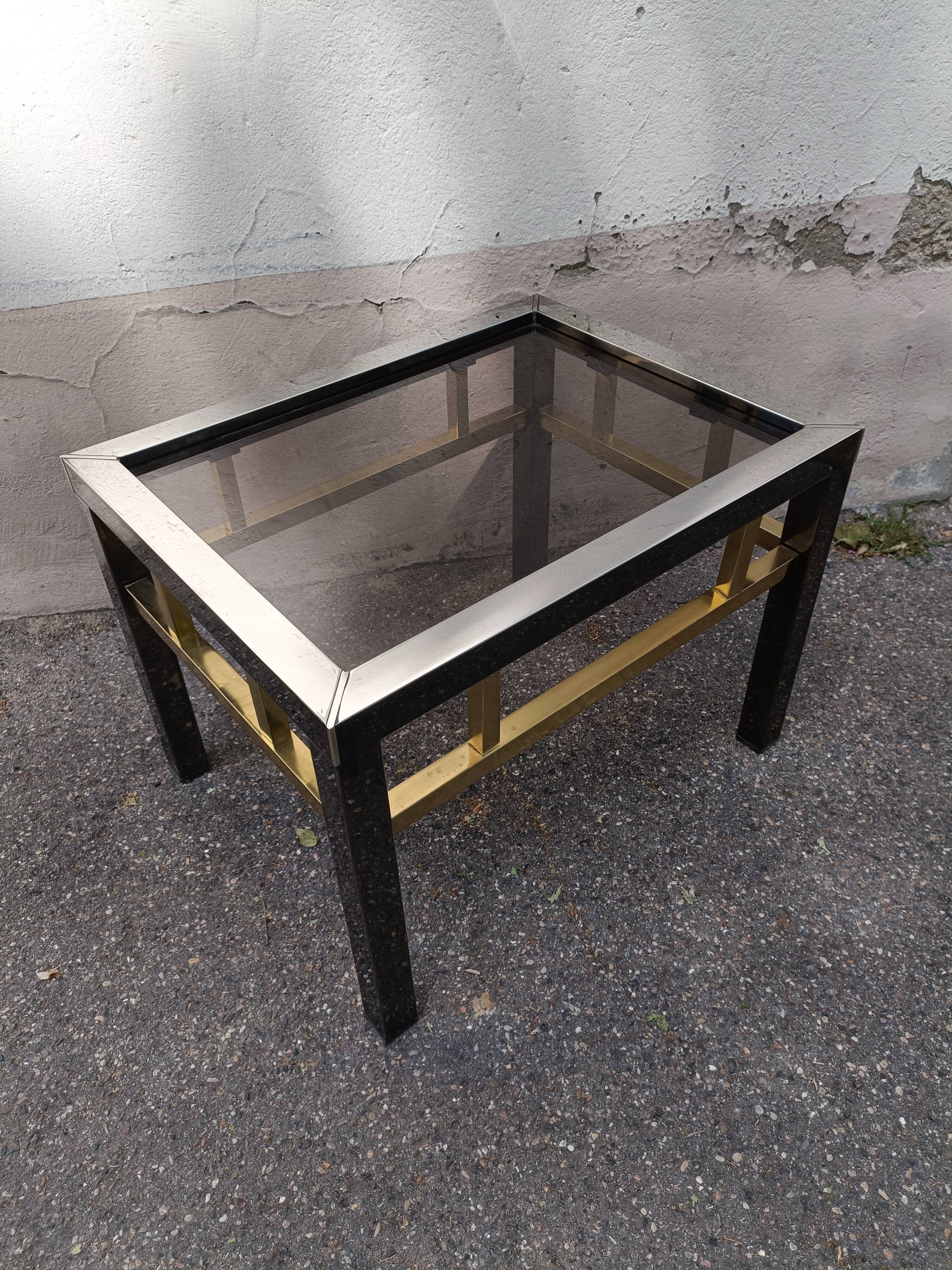 Table basse 80' chrome laiton vintage