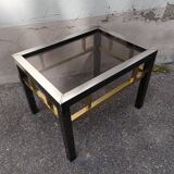 Table basse 80' chrome laiton vintage