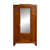 Large Parisian Art Deco wardrobe in solid oak – timeless elegance